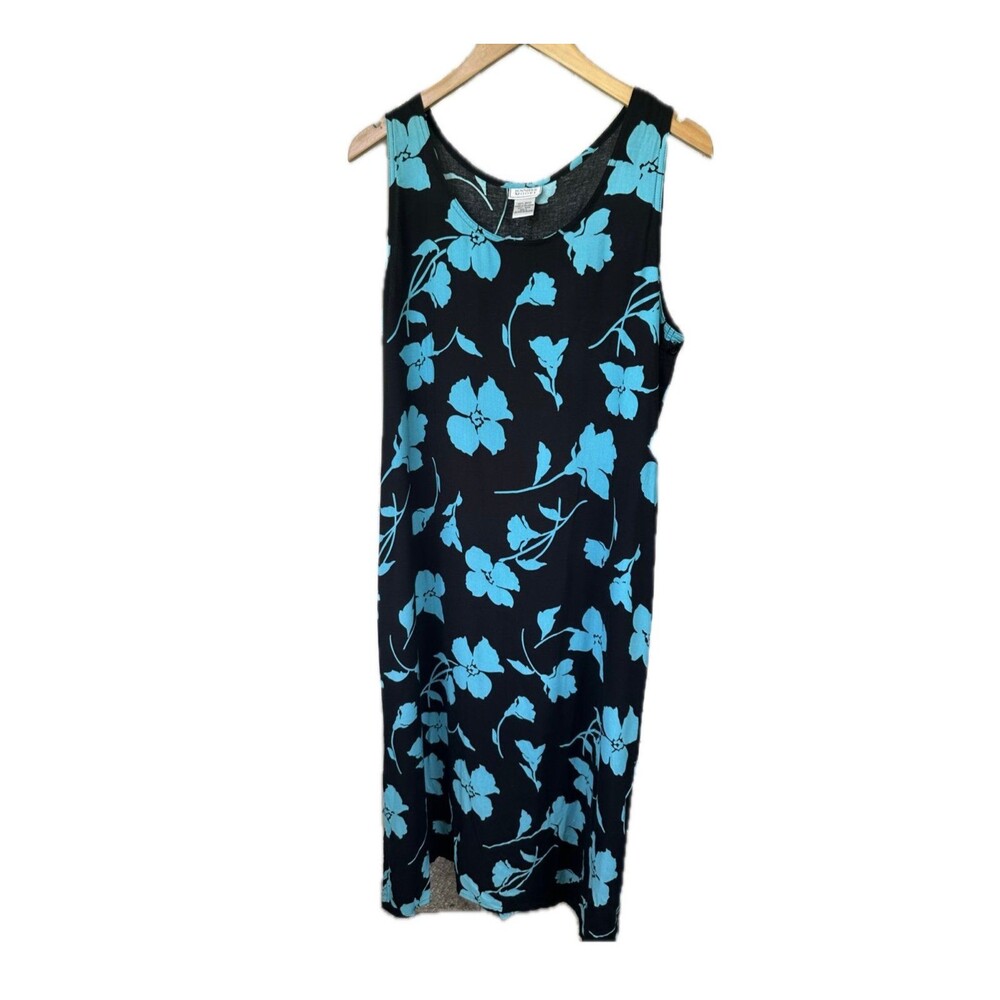 Jennifer Moore Hawaiian Aloha Tropical Lagenlook Sheath Overall Style Dress L